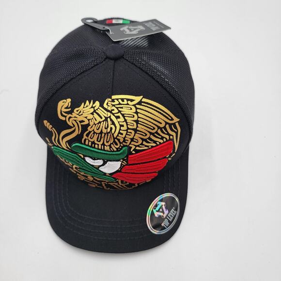 Top Level Hat Cap Snap Back Mesh Embroidered Mexico Flag Eagle Trucker Mens - Picture 5 of 8